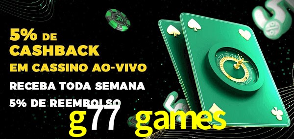 Promoções do cassino ao Vivo g77 games